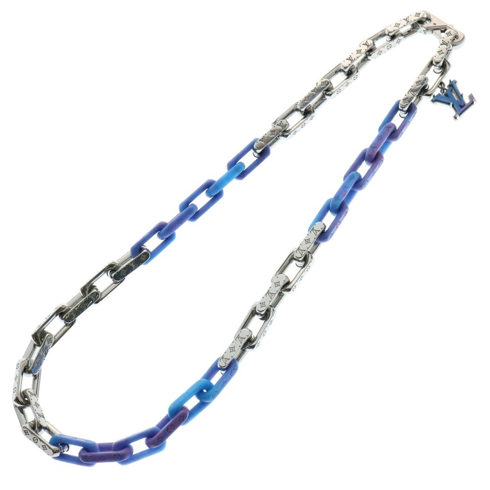 LOUIS VUITTON(ルイヴィトン) ネックレス モノグラム チェーン メタル レジン ブルー/シルバー M01494