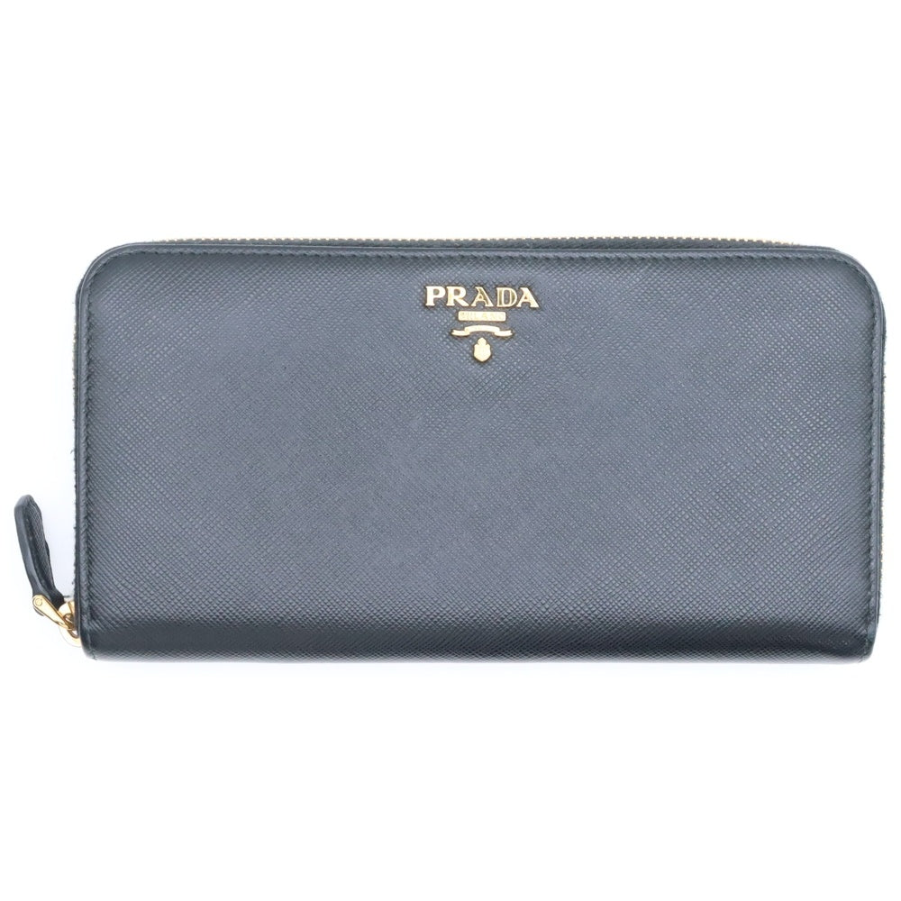 PRADA(プラダ) ロゴ サフィアーノ ラウンドファスナー長財布