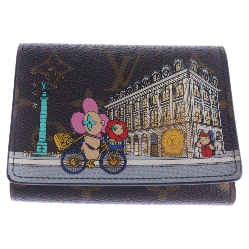 LOUIS VUITTON(ルイヴィトン) モノグラム ヴィヴィエンヌ ポルトフォイユ・ヴィクトリーヌ 三つ折り財布 コンパクトウォレット コインケース ブラウン×ピンク PVC ゴールド金具 M81638