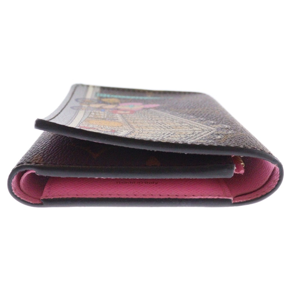 LOUIS VUITTON(ルイヴィトン) モノグラム ヴィヴィエンヌ ポルトフォイユ・ヴィクトリーヌ 三つ折り財布 コンパクトウォレット コインケース ブラウン×ピンク PVC ゴールド金具 M81638