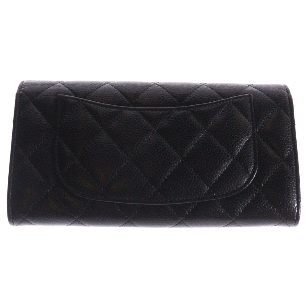 CHANEL(シャネル) マトラッセ 長財布 ロングウォレット カードケース ブラック ゴールド金具 キャビアスキン AP0241