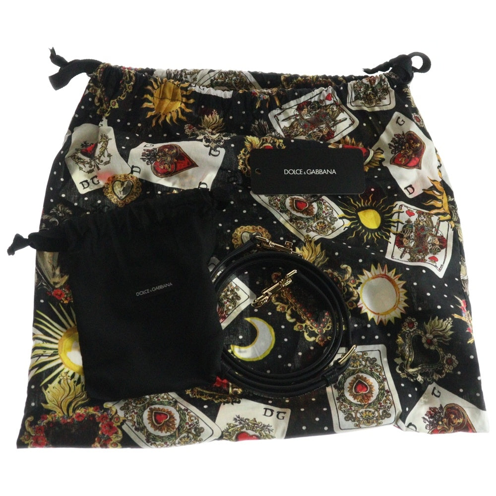 DOLCE & GABBANA(ドルチェアンドガッバーナ) シシリー プリント 2WAYバッグ ショルダーバッグ ハンドバッグ ラージ 総柄 ブラック ゴールド金具