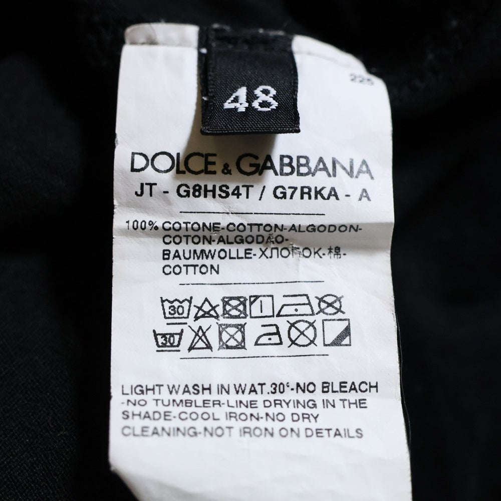 DOLCE & GABBANA(ドルチェアンドガッバーナ) ボックスロゴ テープ プリント 半袖Tシャツ カットソー ブラック G8HS4T/G7RKA