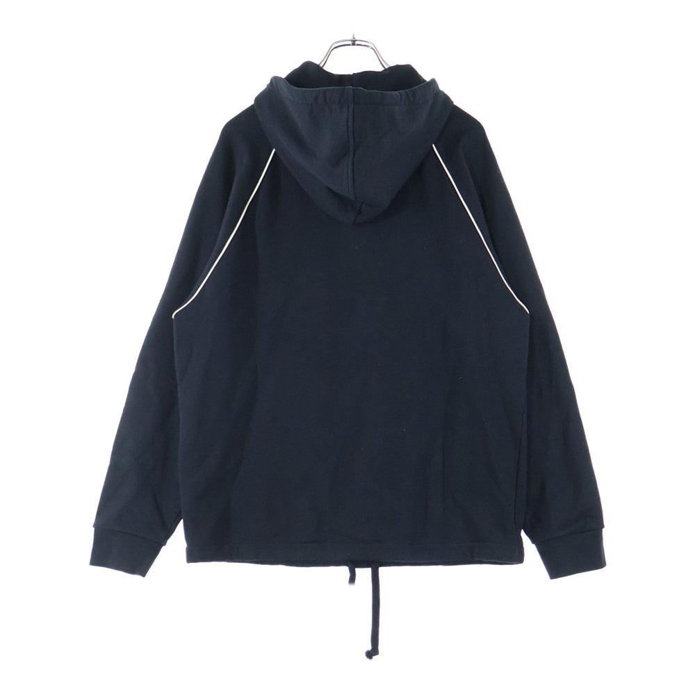 GUCCI(グッチ) インターロッキングG ワッペンロゴ ウェブ シェリーライン ハーフジップ プルオーバースウェットパーカー フーディー ブラック 645320