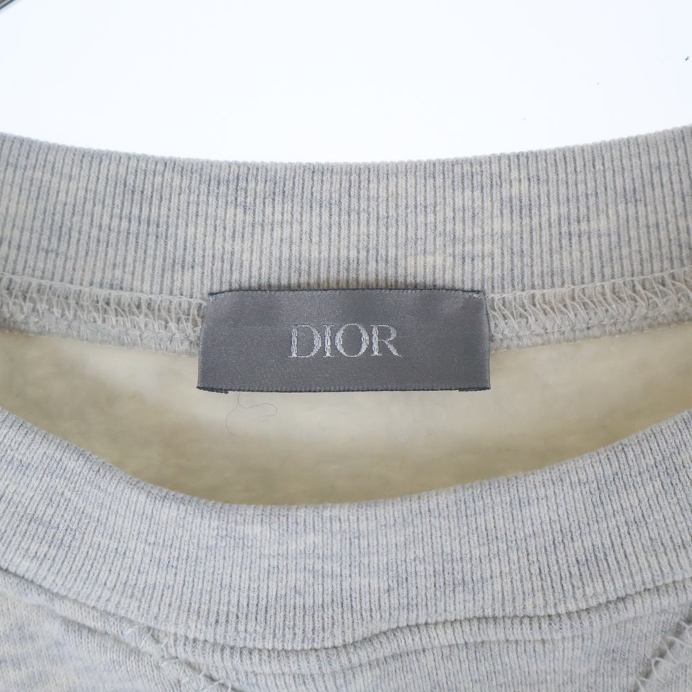 DIOR(ディオール) 23SS ×ERL イーアールエル ロゴ刺繍 クルーネック プルオーバースウェットトレーナー グレー 313J674A0815