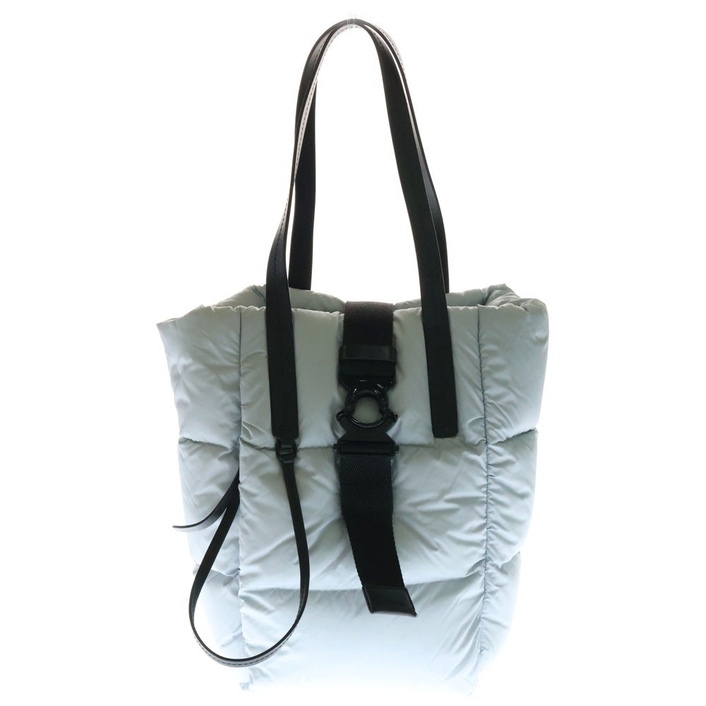 MONCLER(モンクレール) XANDER TOTE SMALL ザンダー ナイロン レザー キルティング ダウン ハンド トートバッグ ライトブルー/ブラック H209B5D00002 M2423
