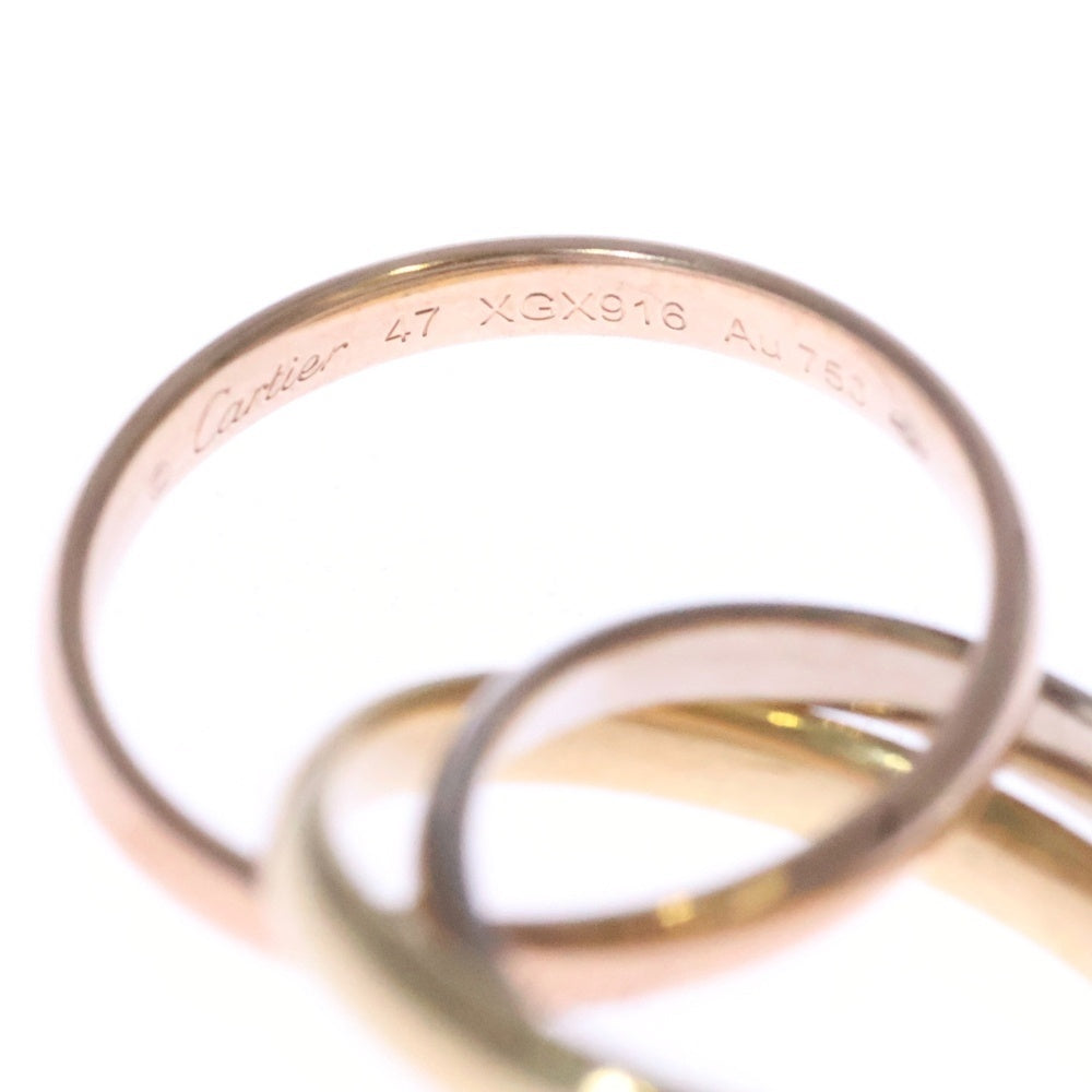 Cartier(カルティエ) トリニティ スモール リング Au750 YG×PG×WG イエローゴールド ピンクゴールド ホワイトゴールド #47 3連 スリーカラー 指輪 ジュエリー アクセサリー