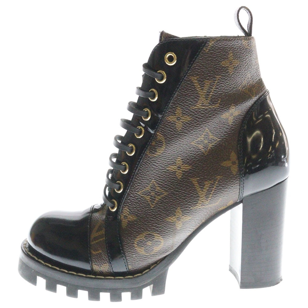 LOUIS VUITTON(ルイヴィトン) モノグラム スタートレイルライン アンクル ヒールブーツ ブラウン レディース 371/2 1A2Y7W