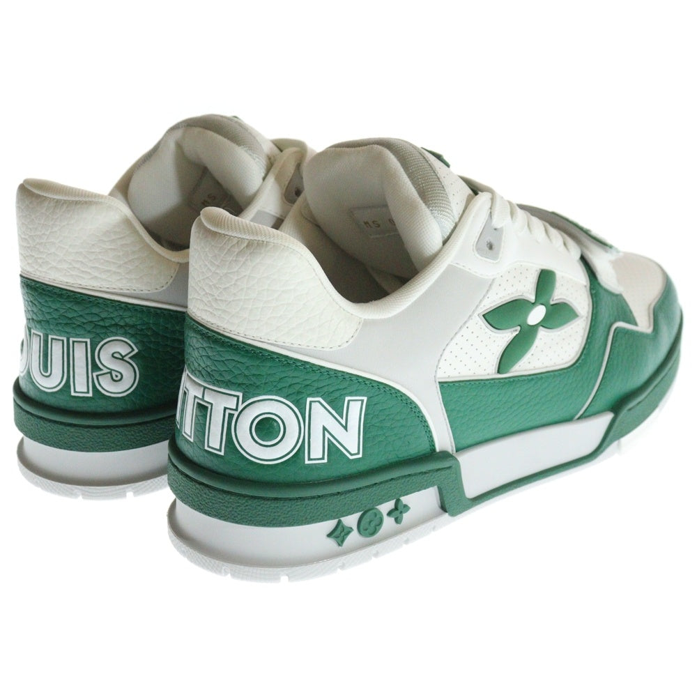 LOUIS VUITTON(ルイヴィトン) LV トレイナー レザー レースアップ ローカットスニーカー シューズ グリーン/ホワイト 1AHTDF