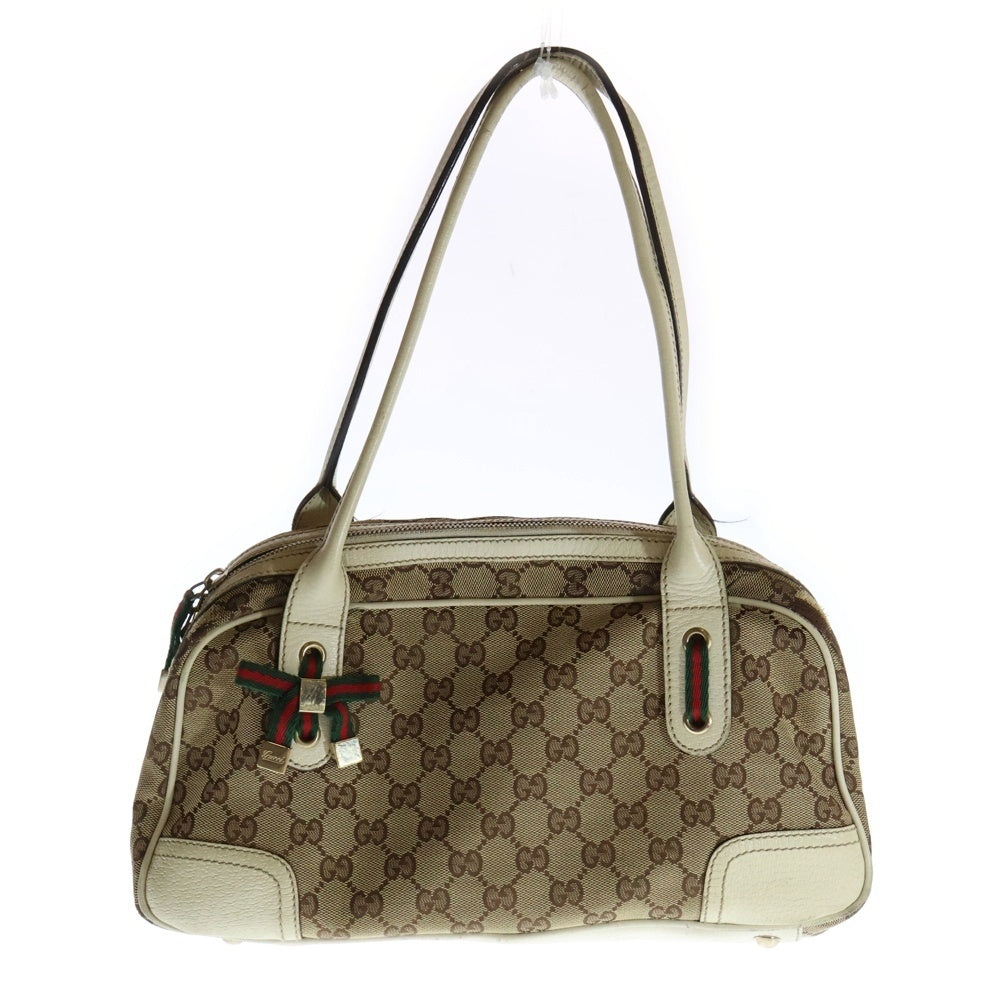 GUCCI(グッチ) シェリーライン ハンドバッグ ミニバッグ ホワイト×ベージュ ゴールド金具 161720