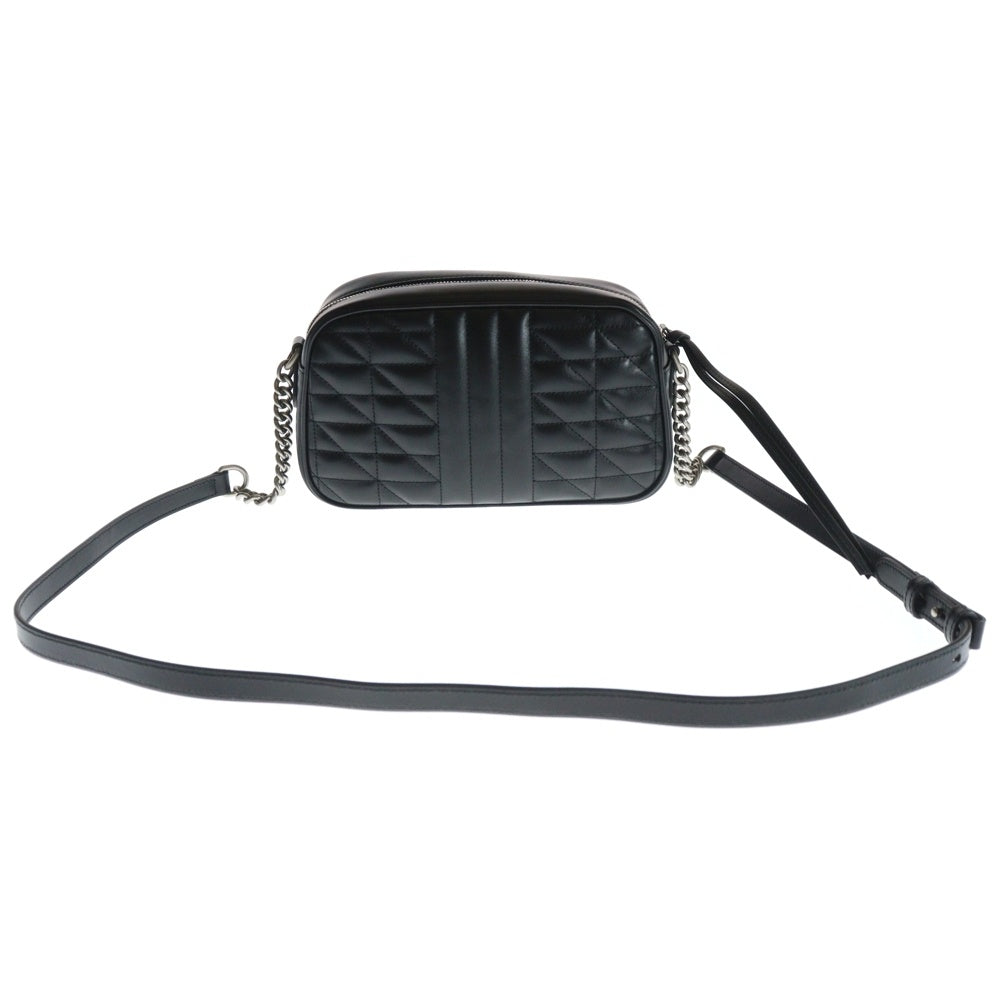 GUCCI(グッチ) GGマーモント チェーン ショルダーバッグ ブラック シルバー金具 447632