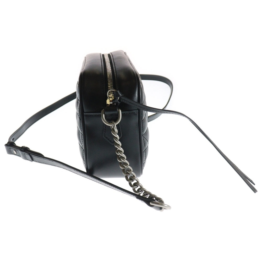 GUCCI(グッチ) GGマーモント チェーン ショルダーバッグ ブラック シルバー金具 447632