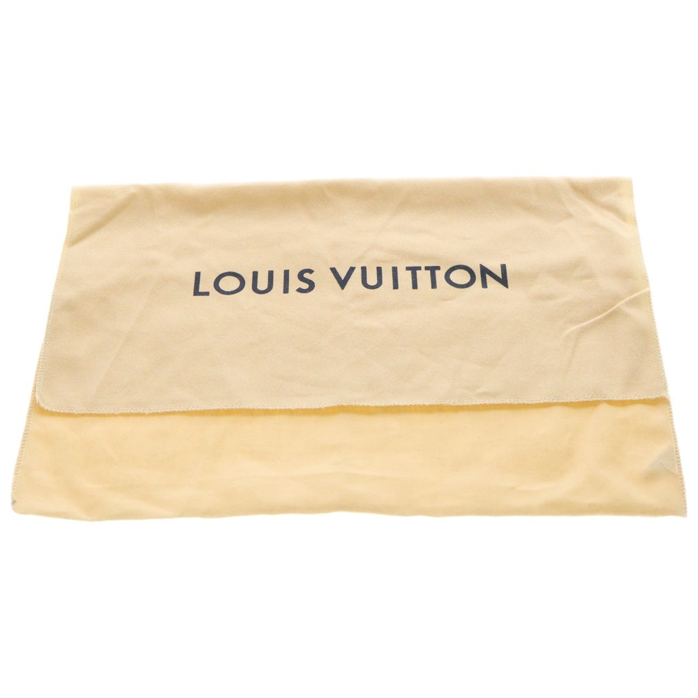 LOUIS VUITTON(ルイヴィトン) モノグラムフラットメッセンジャー レザー×デニム チェーンショルダーバッグ グレー/オレンジ M44640