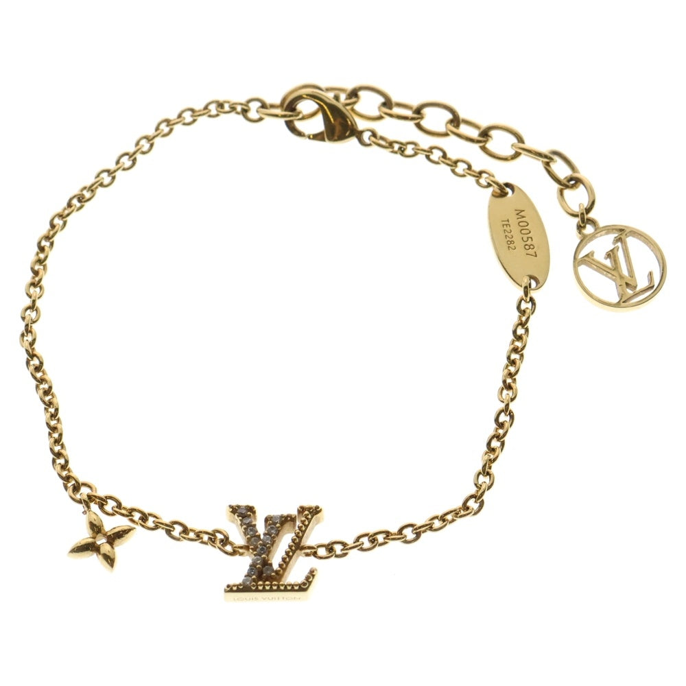 LOUIS VUITTON(ルイヴィトン) モノグラム LVアイコニック フラワーモチーフ ブレスレット ゴールド M00587