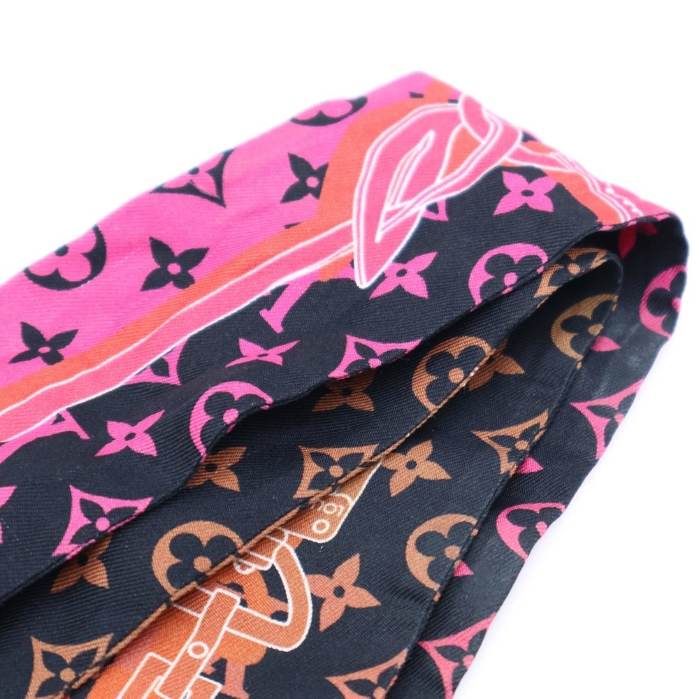 LOUIS VUITTON(ルイヴィトン) モノグラム バンドーBB ラインストーン スカーフ ピンク シルク M76118