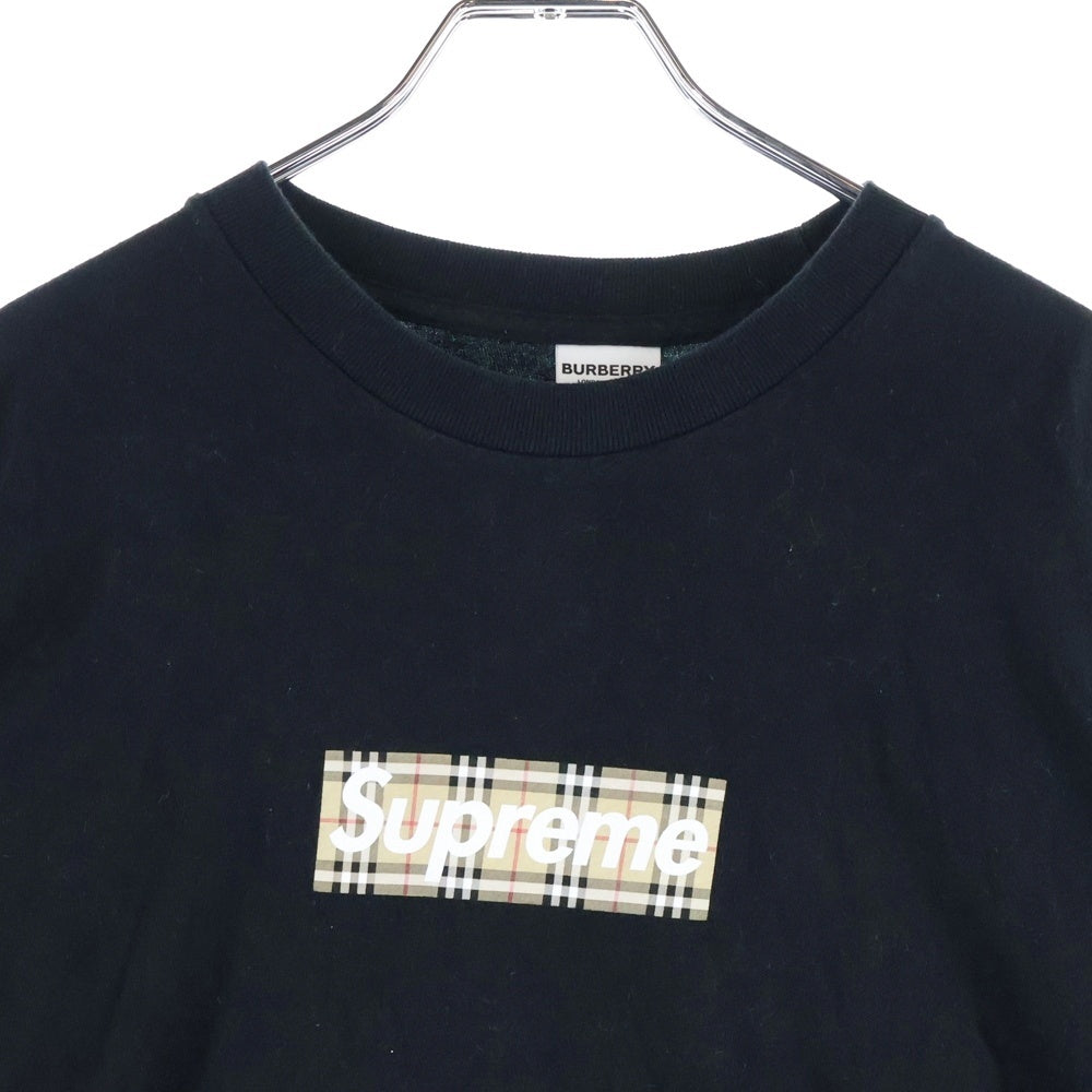 BURBERRY(バーバリー) 22SS ×Burberry Box Logo Tee バーバリー ノバチェック ボックスロゴプリント 半袖Tシャツ カットソー ブラック