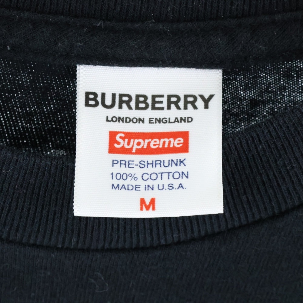 BURBERRY(バーバリー) 22SS ×Burberry Box Logo Tee バーバリー ノバチェック ボックスロゴプリント 半袖Tシャツ カットソー ブラック