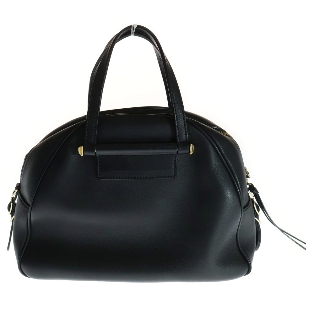 JIMMY CHOO(ジミーチュウ) ヴァレンヌ ボーリング JCロゴプレート レザー 2WAY ハンド ショルダーバッグ ゴールド金具 ブラック