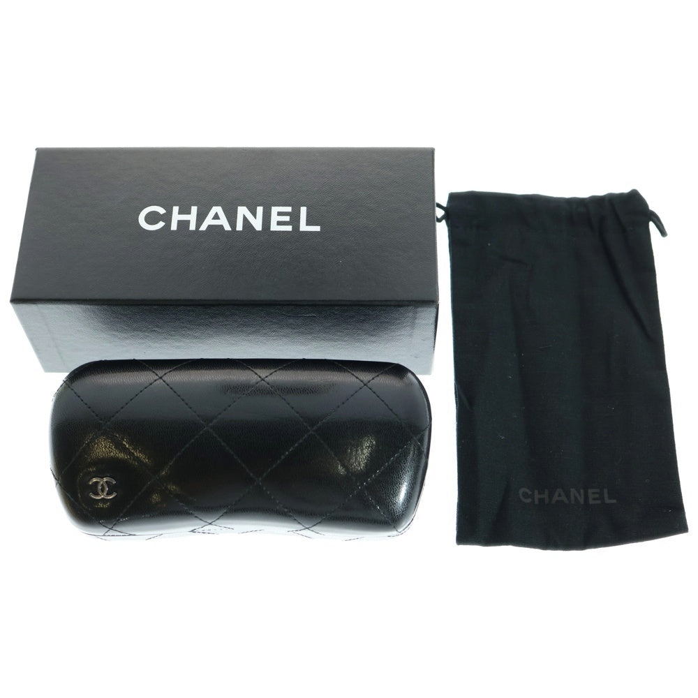 CHANEL(シャネル) ココマーク ロゴ ラウンドフレーム カラーレンズ サングラス メガネ 眼鏡 アイウェア シルバー金具 ブラック 5279-A