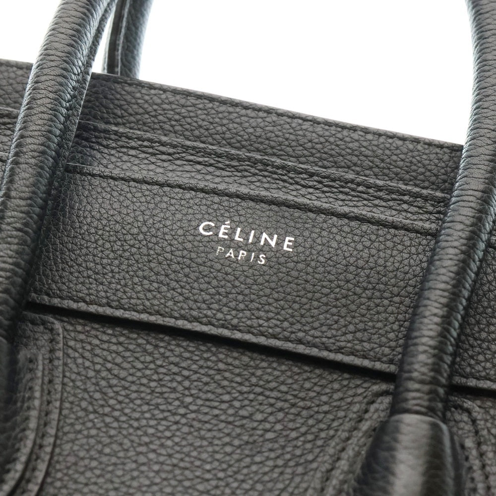 CELINE(セリーヌ) ラゲージ マイクロ トートバッグ ハンドバッグ ブラック レザー
