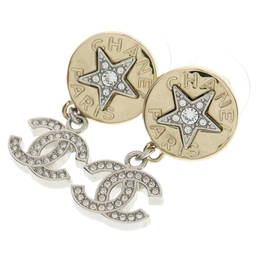 CHANEL(シャネル) ココマーク ラインストーンピアス イヤーアクセサリー シャンパンゴールド B25A