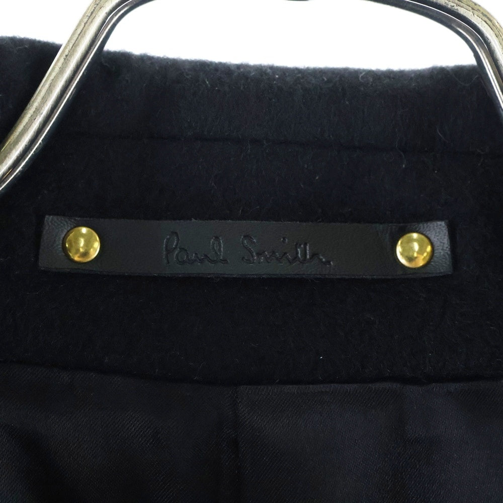 Paul Smith(ポールスミス) カシミヤ 裏地ドット総柄 ステンカラーコート ブラック PF-MV-62018