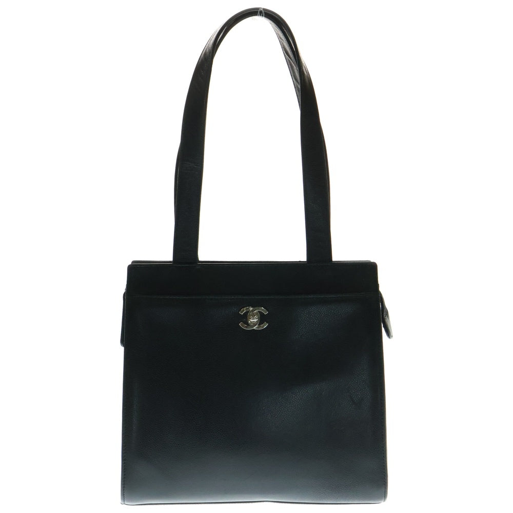 CHANEL(シャネル) ココマーク キャビアスキン トートバッグ ブラック シルバー金具