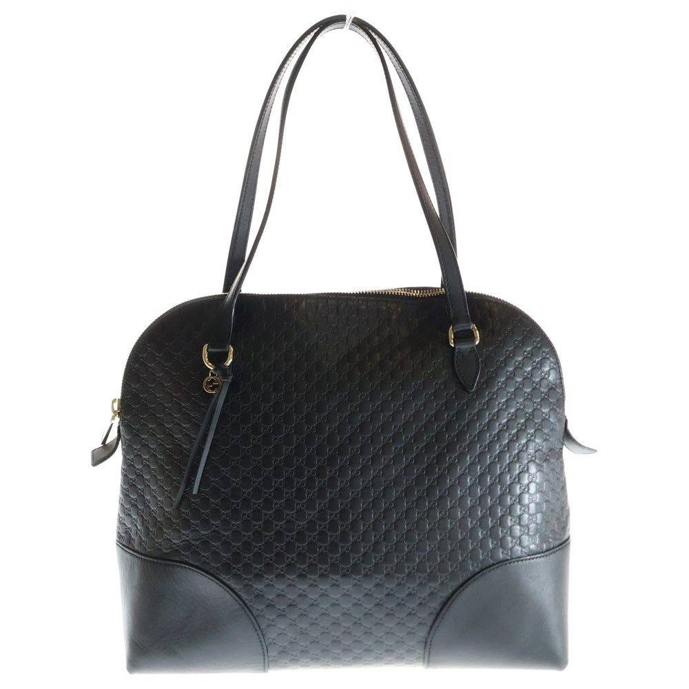 GUCCI(グッチ) マイクログッチシマ ハンドバッグ ブラック レザー 449243