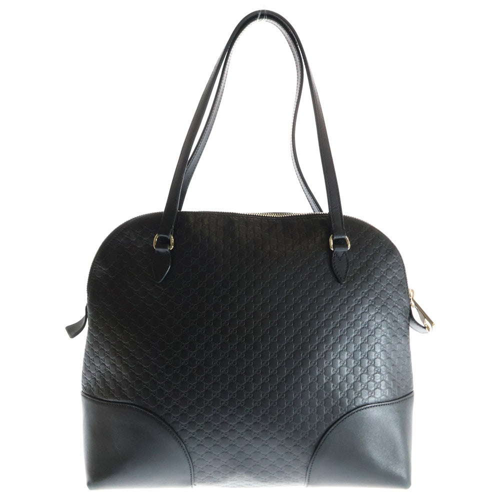 GUCCI(グッチ) マイクログッチシマ ハンドバッグ ブラック レザー 449243