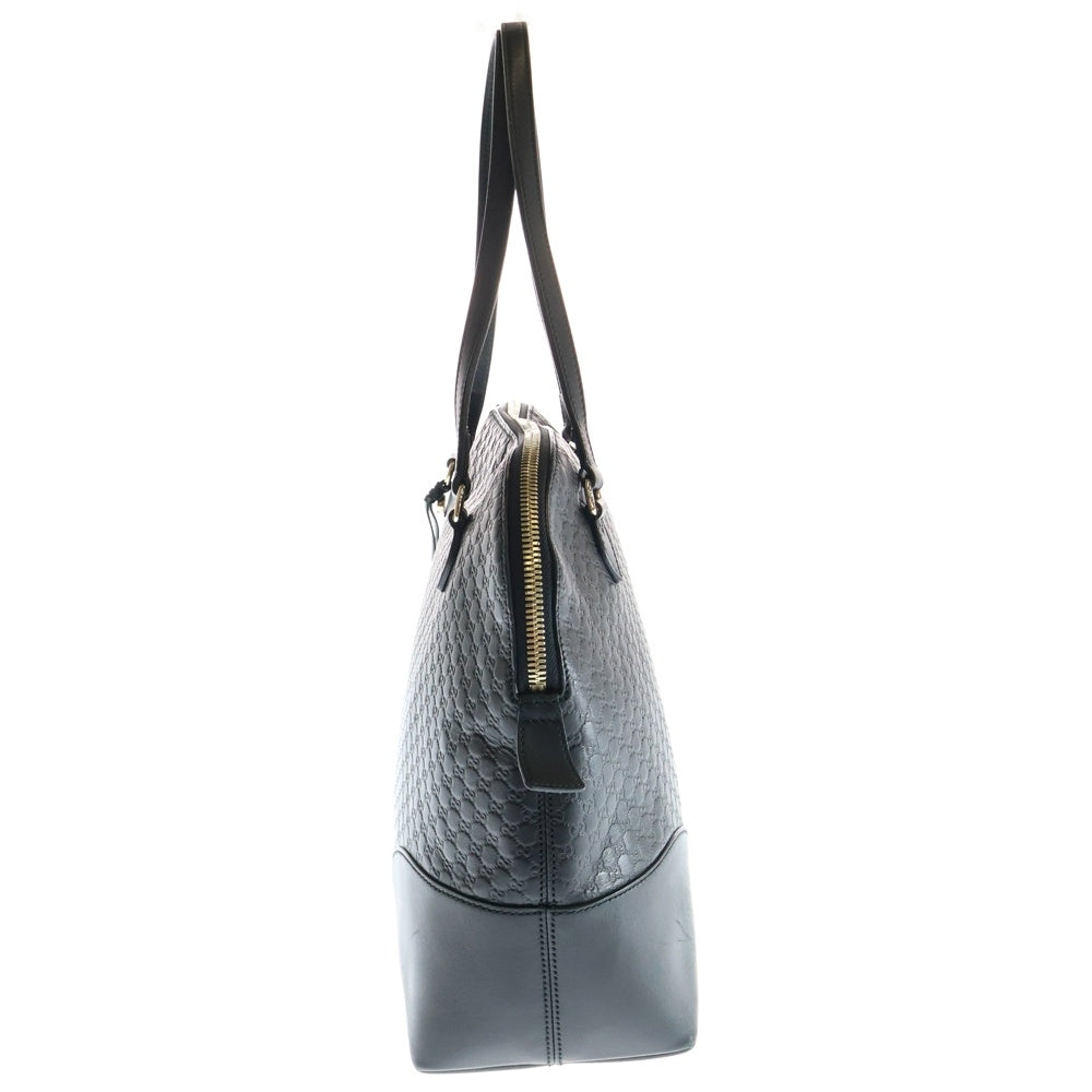 GUCCI(グッチ) マイクログッチシマ ハンドバッグ ブラック レザー 449243
