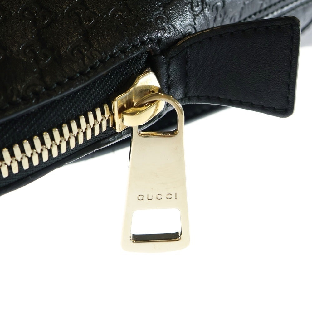 GUCCI(グッチ) マイクログッチシマ ハンドバッグ ブラック レザー 449243