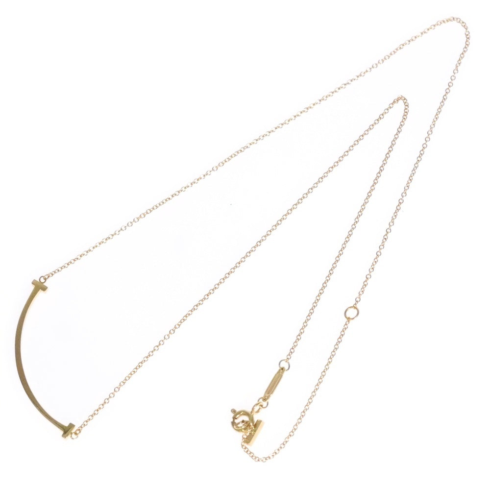 TIFFANY&Co(ティファニー) Tスマイル ネックレス スモール ペンダント チェーン ピンクゴールド Au750 2.9g