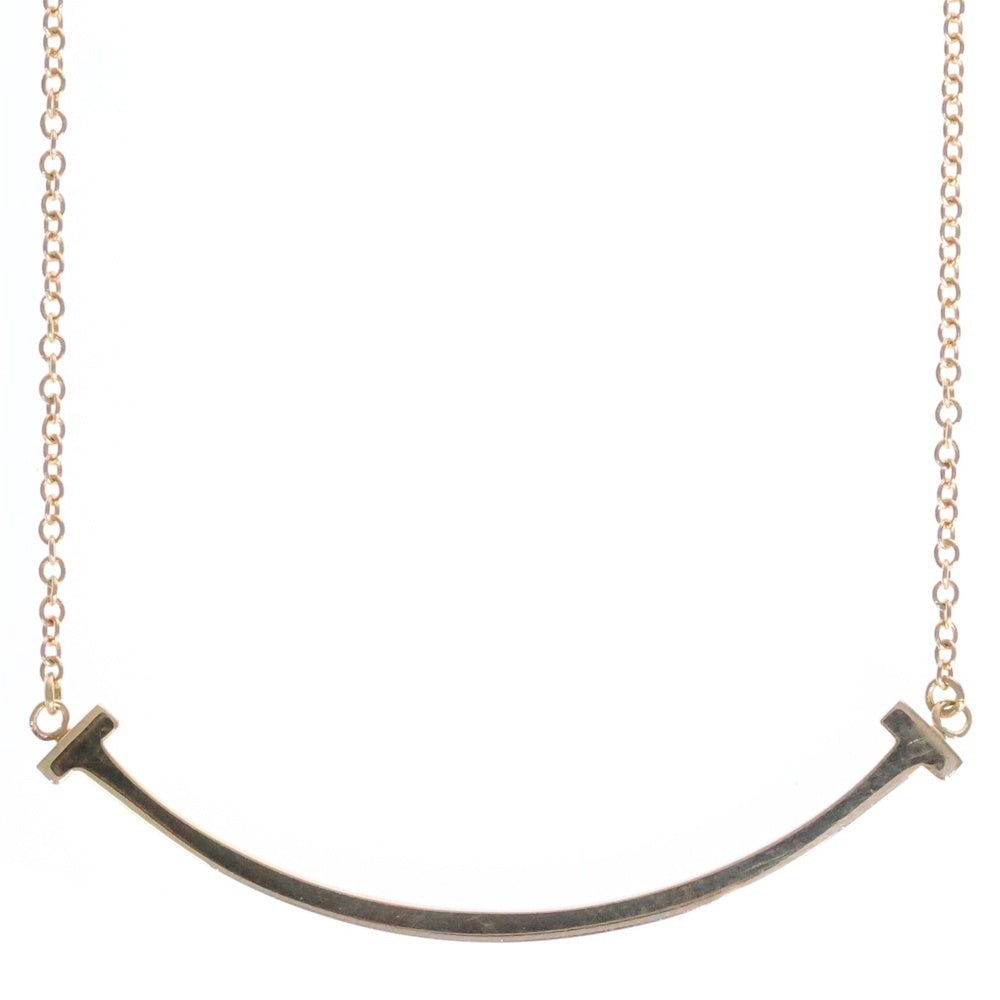 TIFFANY&Co(ティファニー) Tスマイル ネックレス スモール ペンダント チェーン ピンクゴールド Au750 2.9g