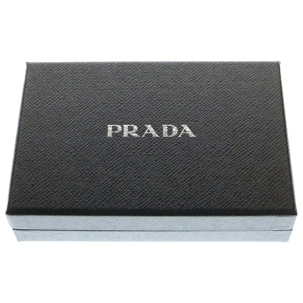 PRADA(プラダ) サフィアーノ トライアングルロゴ プレート レザーウォレット 二つ折り財布 1ML009 ブラック 三角