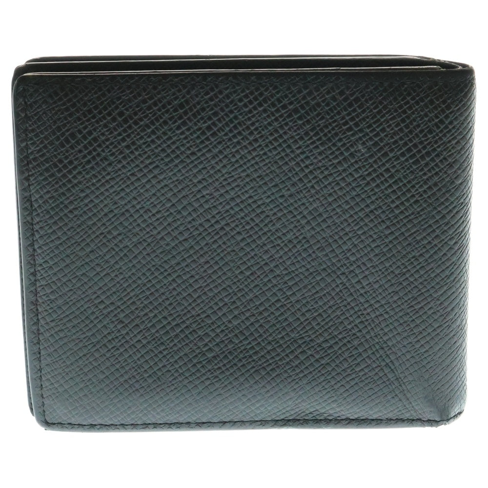 LOUIS VUITTON(ルイヴィトン) タイガ ポルトフォイユ・アメリゴ NM コンパクトウォレット 二つ折り財布 カードケース ブラック レザー シルバー金具 M62045