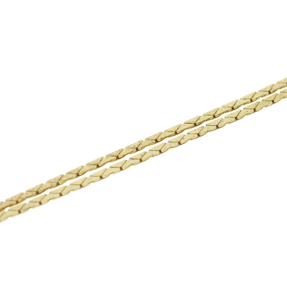 DIOR(ディオール) ハートラインストーン ネックレス ペンダント チェーン ゴールド