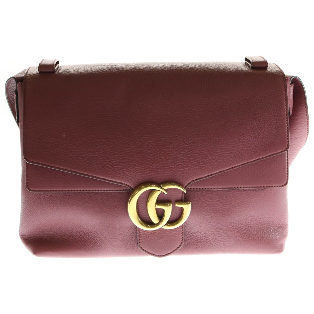 GUCCI(グッチ) GGマーモント ショルダーバッグ 肩掛けバッグ ピンク レザー ゴールド金具 400245