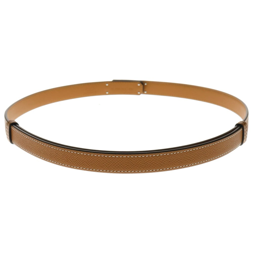 HERMES(エルメス) ケリー ベルト ブラウン レザー シルバー金具 W刻印