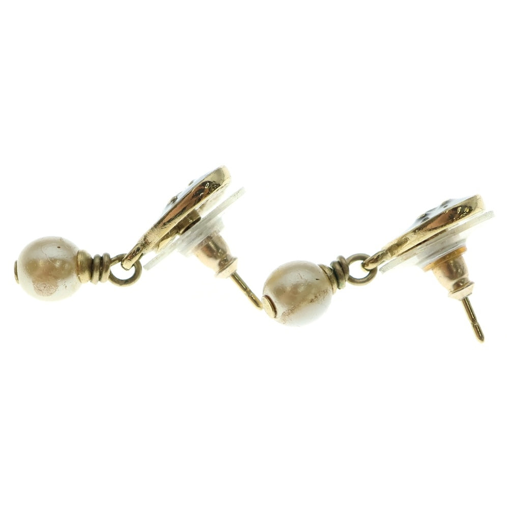 CHANEL(シャネル) ハートパールピアス イヤーアクセサリー ブラック ゴールド金具 GP 04A
