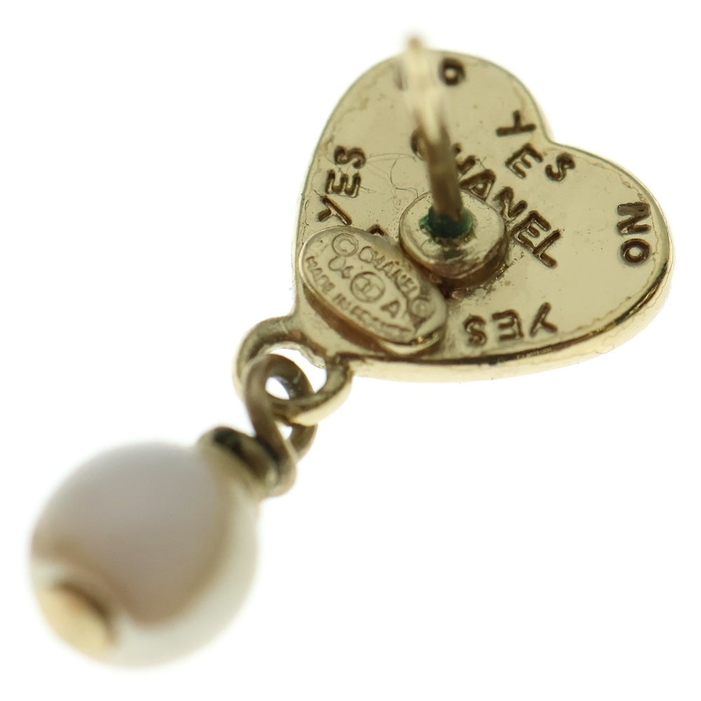 CHANEL(シャネル) ハートパールピアス イヤーアクセサリー ブラック ゴールド金具 GP 04A