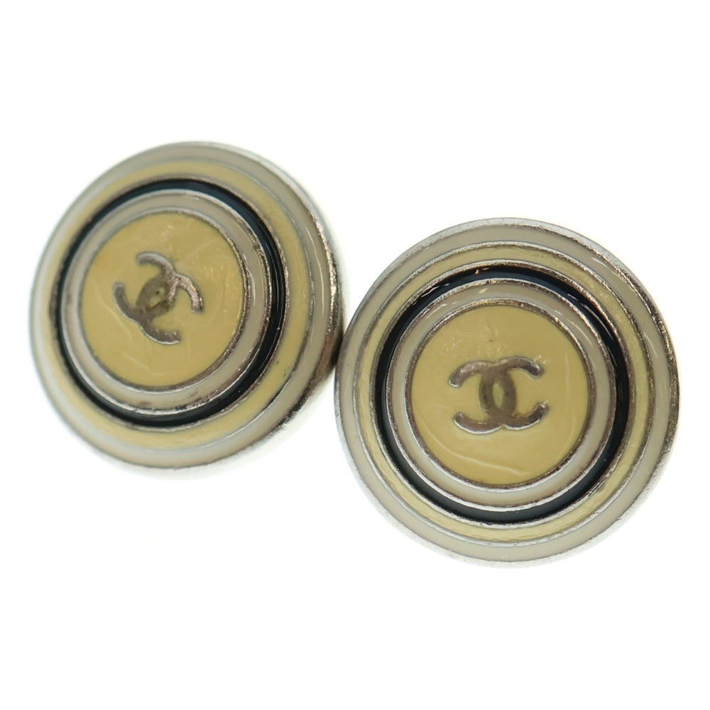 CHANEL(シャネル) ココマークラウンドピアス イヤーアクセサリー シルバー金具 ベージュ 07C
