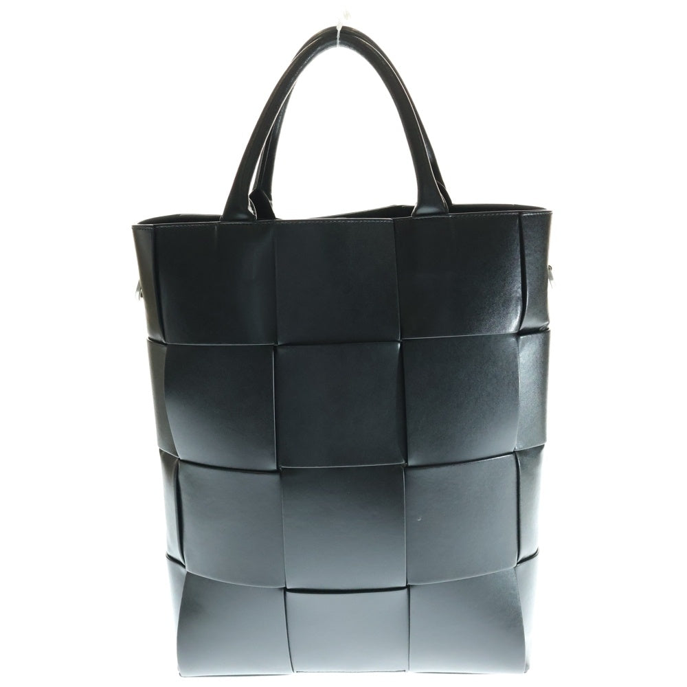 BOTTEGA VENETA(ボッテガヴェネタ) マキシイントレチャート カセット トートバッグ ハンドバッグ レザー ブラック シルバー金具