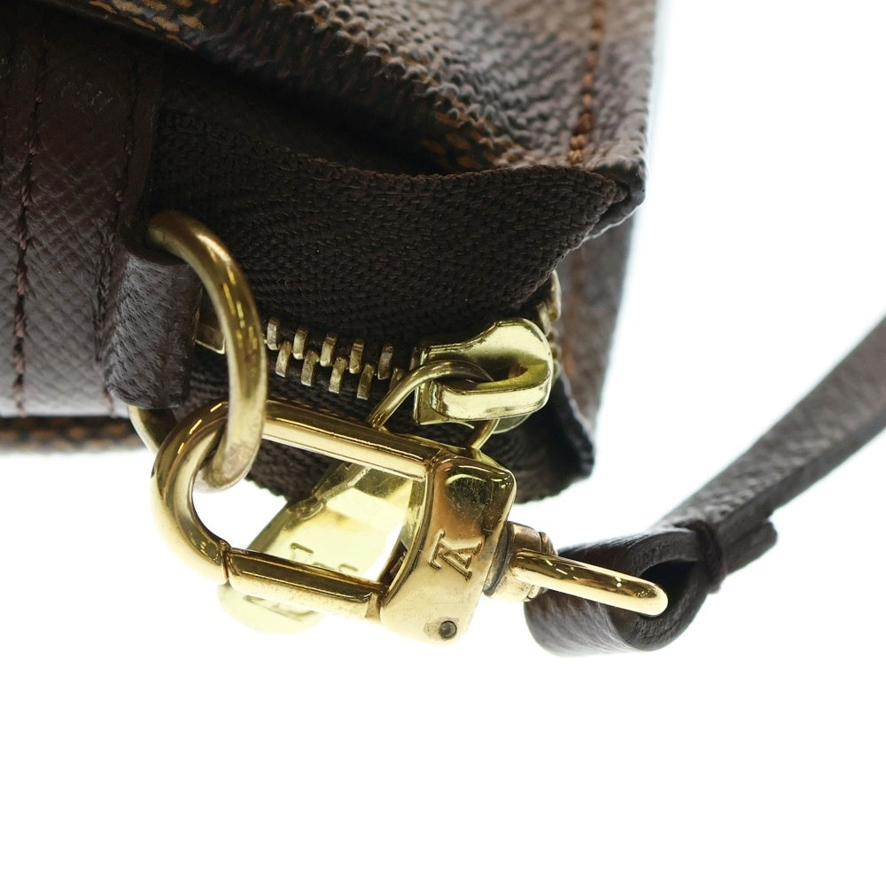 LOUIS VUITTON(ルイヴィトン) トゥルースメイクアップ ダミエ PVC ミニ ハンドバッグ ポーチ ゴールド金具 ブラウン N51982