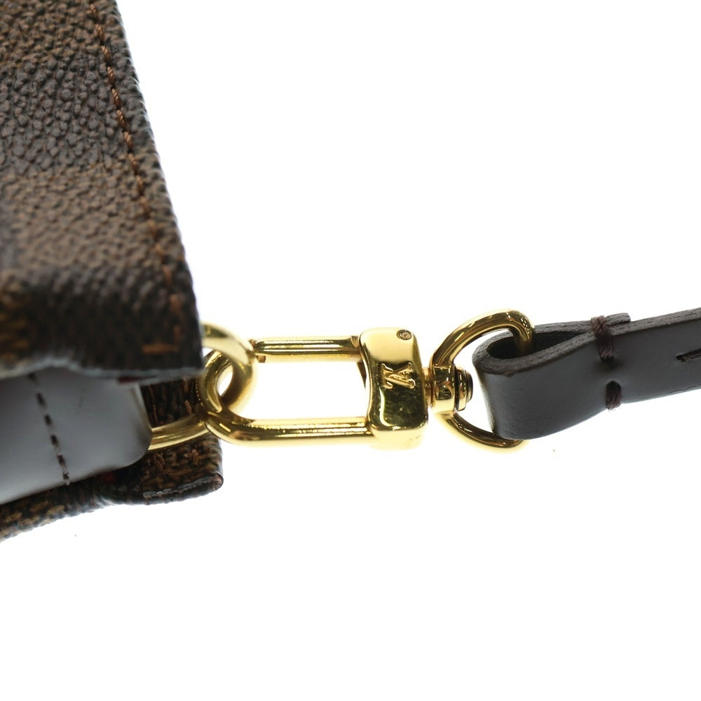 LOUIS VUITTON(ルイヴィトン) ナヴォナ ダミエ PVC レザー アクセサリーポーチ ハンドバッグ ゴールド金具 ブラウン N51983