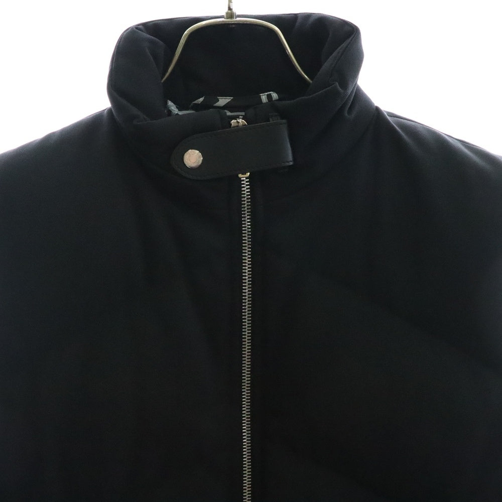 HERMES(エルメス) セリエ スナップボタン 裏地シェーヌダンクル総柄プリント レザーベルト ジップアップ ダウン ロング ベスト ジレ ブラック レディース