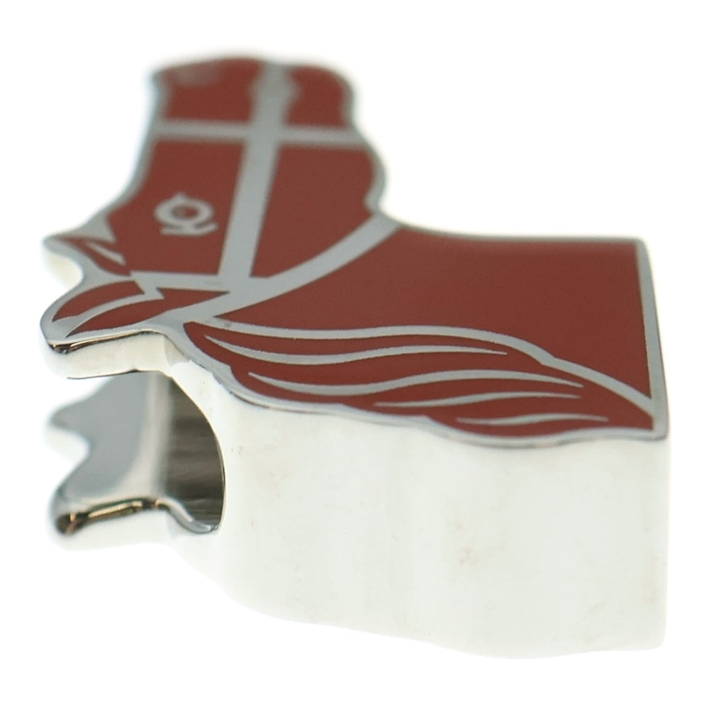 HERMES(エルメス) ホース ツイリーリング カドリージュ 馬 モチーフ スカーフリング シルバー×オレンジ