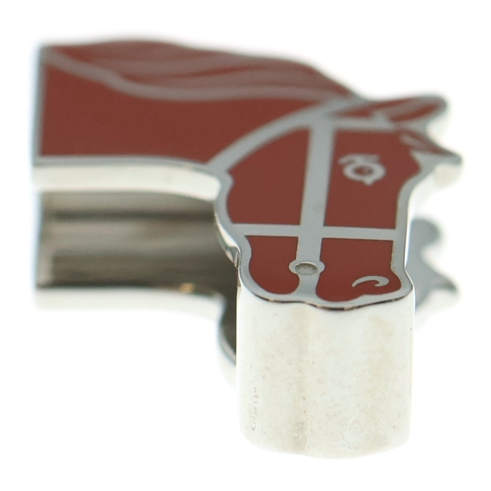 HERMES(エルメス) ホース ツイリーリング カドリージュ 馬 モチーフ スカーフリング シルバー×オレンジ