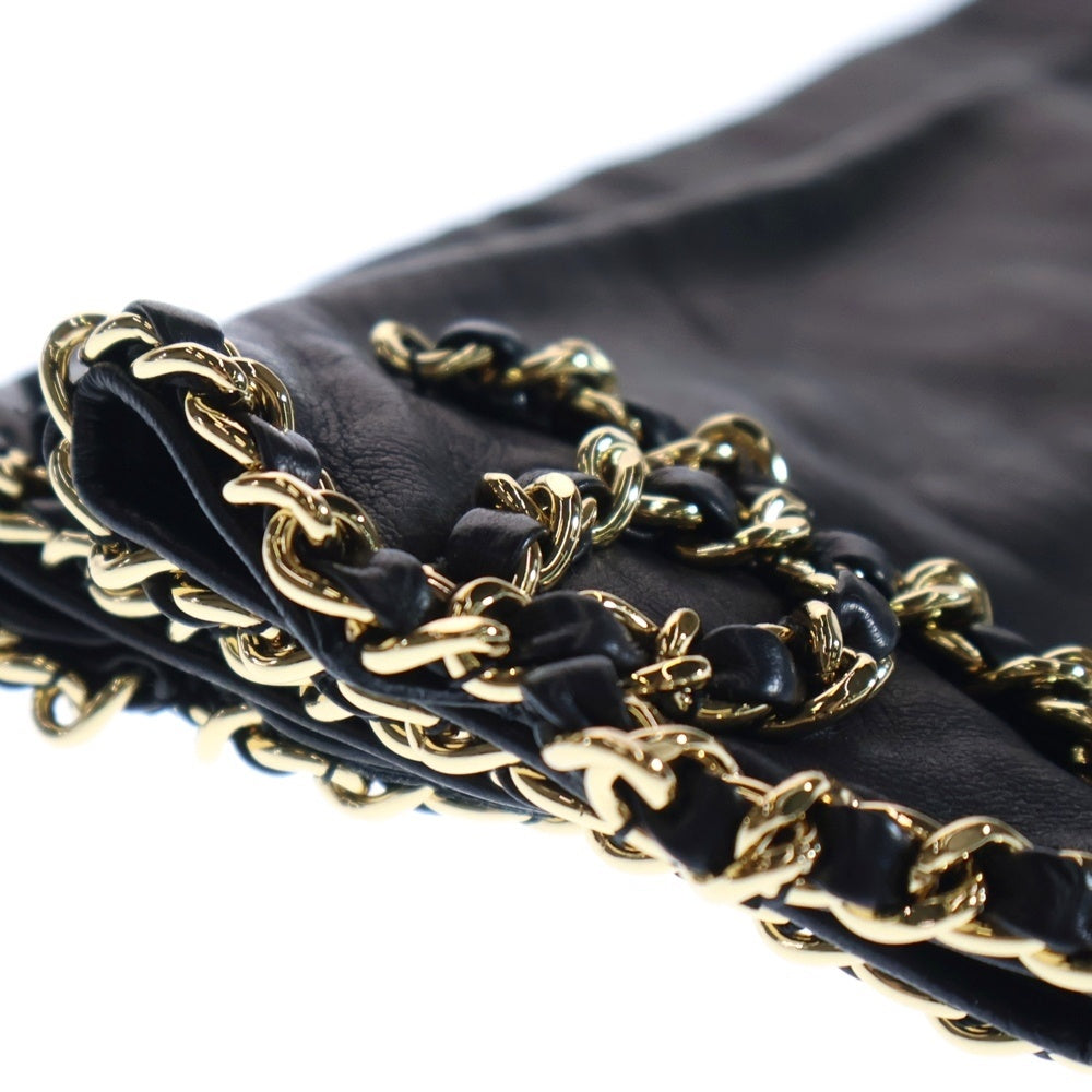 CHANEL(シャネル) ココマーク チェーン フィンガーレスグローブ レザーグローブ ブラック GP