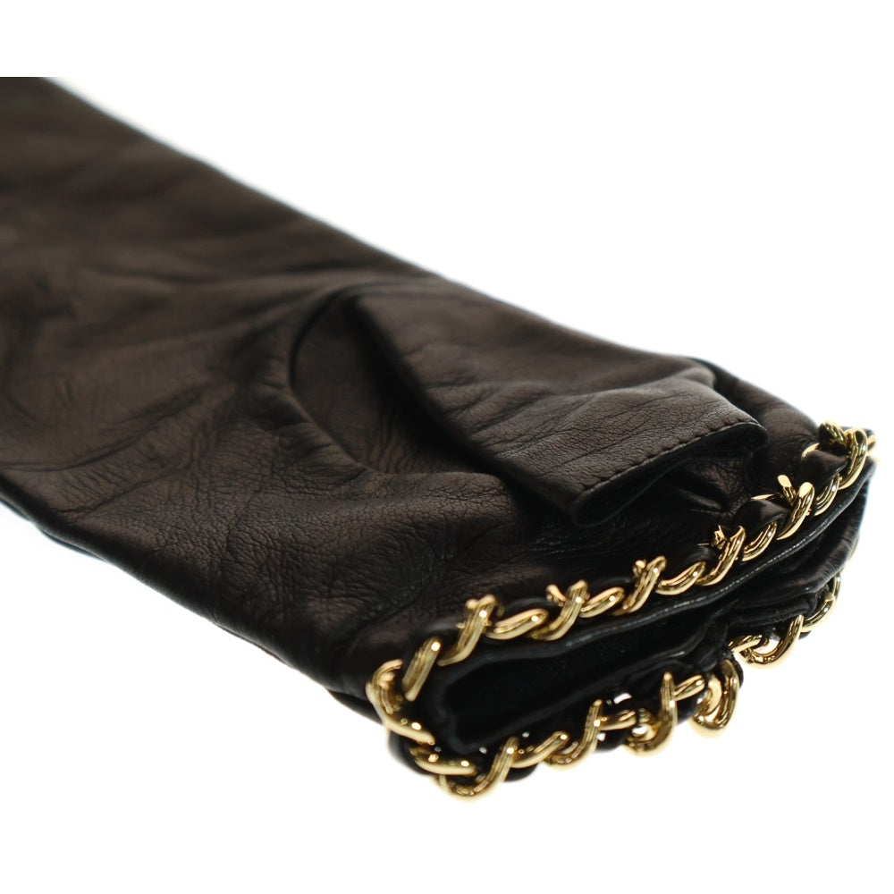 CHANEL(シャネル) ココマーク チェーン フィンガーレスグローブ レザーグローブ ブラック GP