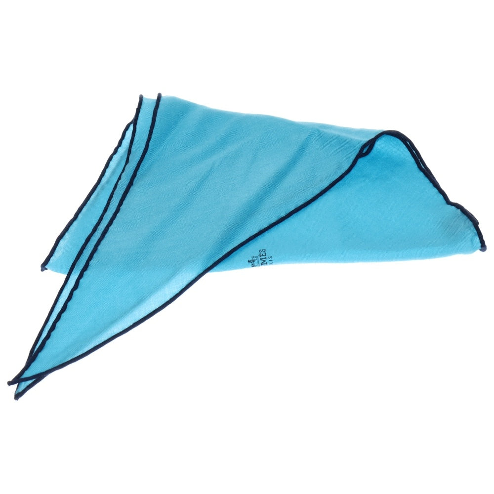 HERMES(エルメス) トライアングル ロゴ スカーフ ストール ライトブルー シルク